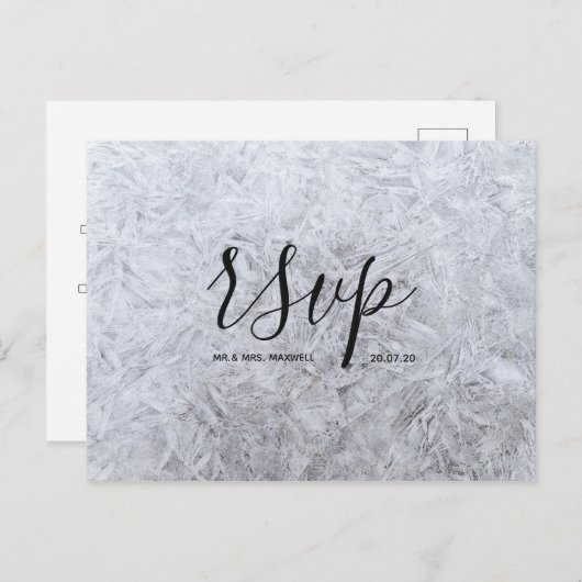 Huwelijks-Rsvp kaart | Hout Textuur Script Briefka (Voorkant / Achterkant)