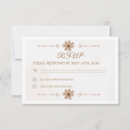 Huwelijks-RSVP-kaart met bloemmotief RSVP Kaartje
