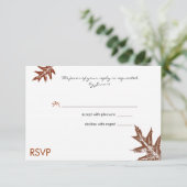 Huwelijks RSVP kaart met Eikenblad (Staand voorkant)