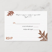 Huwelijks RSVP kaart met Eikenblad (Voorkant)