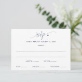 Huwelijks RSVP-kaart Modern Plezier Stofblauw RSVP Kaartje (Staand voorkant)