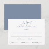 Huwelijks RSVP-kaart Modern Plezier Stofblauw RSVP Kaartje (Voorkant / Achterkant)