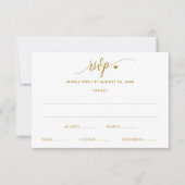 Huwelijks RSVP Kaart Moderne Fun Goud Calligrafie (Voorkant)