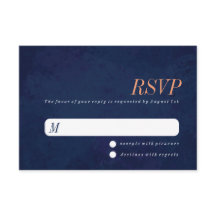 Huwelijks RSVP kaart, Navy Blauwe Textuur