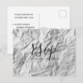 Huwelijks RSVP kaart | Papieren schrift ansichtkaa (Voorkant / Achterkant)