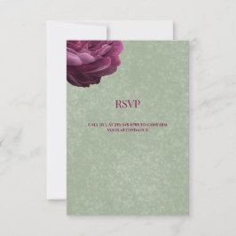 Huwelijks RSVP-kaart | Saliegroene antwoordkaart RSVP Kaartje