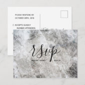 Huwelijks-Rsvp kaart | Stenen marmeren script brie (Voorkant / Achterkant)