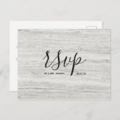 Huwelijks-Rsvp kaart | Stenen Textuur Script Brief (Voorkant / Achterkant)