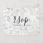 Huwelijks-Rsvp kaart | Terrazzo Script briefkaart (Voorkant)