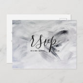Huwelijks-Rsvp kaart | White Artwork Script briefk (Voorkant / Achterkant)