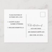 Huwelijks-Rsvp kaart | Zilveren Glitter Script Bri (Achterkant)