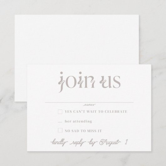 Huwelijks RSVP-kaarten Kaart (Voorkant / Achterkant)