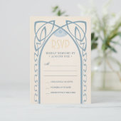 Huwelijks RSVP Kaarten | Vintage Nouveau (Staand voorkant)