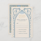 Huwelijks RSVP Kaarten | Vintage Nouveau (Voorkant / Achterkant)