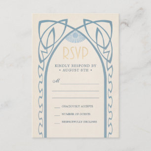 Huwelijks RSVP Kaarten   Vintage Nouveau Kaartje