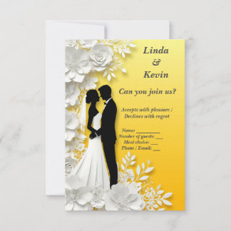 💛 Huwelijks RSVP-reactiekaart Gastreactiekaart RSVP Kaartje