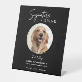 Huwelijks Signature Dranken voor Honden  Sokkel Bo Reclamebord Met Voetstuk