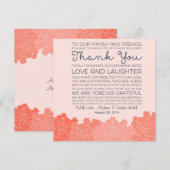 Huwelijks Tafelkaart Bedankbericht Kaart (Voorkant / Achterkant)