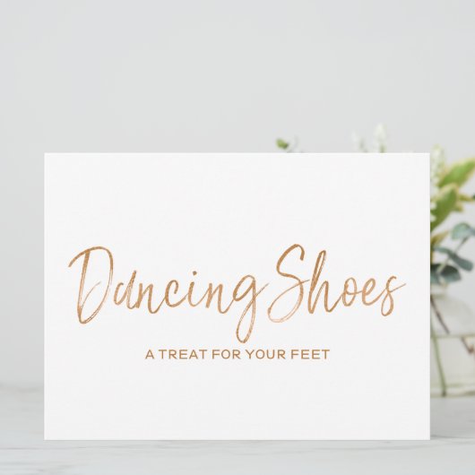 "Huwelijks"-Teken "Dancing Shoes" | Stijlvolle Gou Kaart (Staand voorkant)