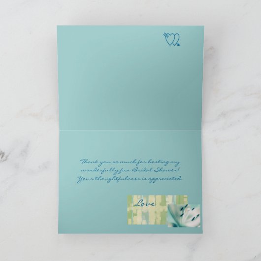 Huwelijks- Trouwkaart Dankjewel Shower Gastvrouw ( Bedankkaart (Binnen)