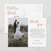 Huwelijks Trouwkaart, Moderne Script Postkaart (Voorkant / Achterkant)