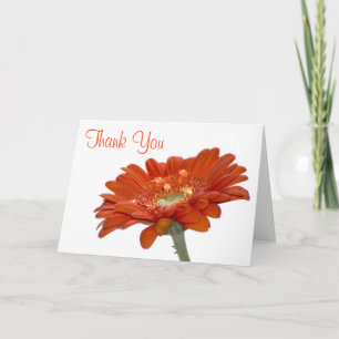 Huwelijks Trouwkaart - Oranje Daisy Gerbera Bedankkaart