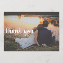 Huwelijks Trouwkaart - Paar bij het water Bedankkaart