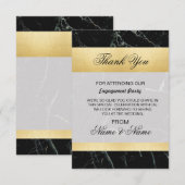 Huwelijks Trouwkaart Zwart Marmer Goud Art Deco Kaart (Voorkant / Achterkant)