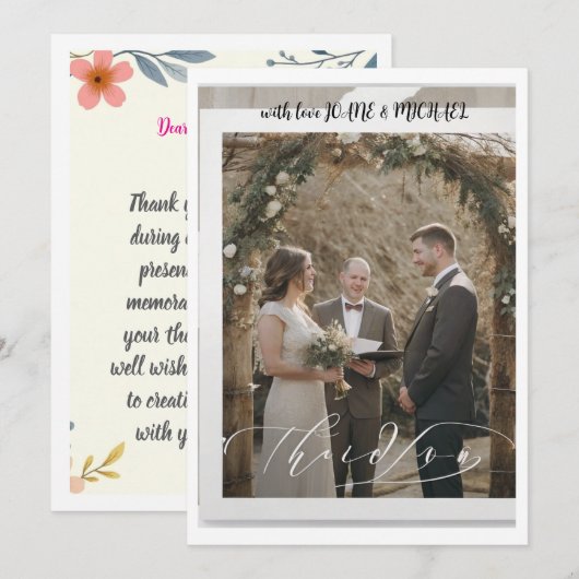 huwelijks uitnodiging (Voorkant / Achterkant)