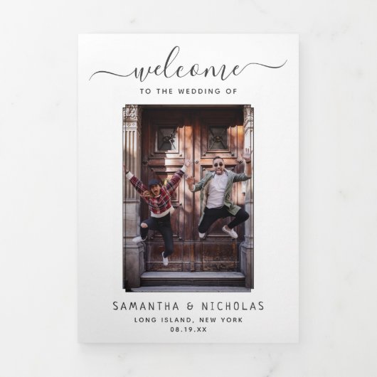 Huwelijks Verwelkomingsbrief & Reisplan in New Yor Drieluik Programma (Cover)