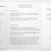 Huwelijks Verwelkomingsbrief & Reisplan in New Yor Drieluik Programma (Binnenkant midden)