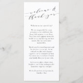 Huwelijks welkomst- en bedankkaart menu (Voorkant)