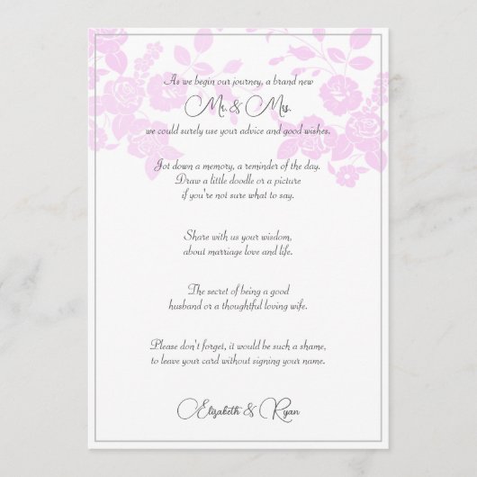 Huwelijks Wensen Liefde en Levensadvieskaart Advieskaart