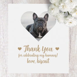 Huwelijks wijnlabel met eigen foto van hond 'Ik do Wijn Etiket