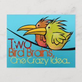 Huwelijksaankondiging, 2 Vogels op een Draad, Grap Kaart