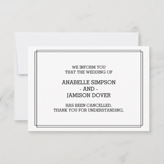 Huwelijksaankondiging Annulering Kaarten (Voorkant)