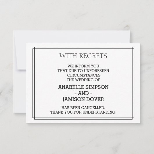 Huwelijksaankondiging Annulering Kaarten (Voorkant)
