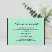 Huwelijksaankondiging Annulering Kaarten Neo Mint (Staand voorkant)