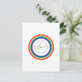 Huwelijksaankondiging ansichtkaart Rainbow World Aankondigingskaart (Staand voorkant)
