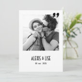 Huwelijksaankondiging Apostrophe Kaart (Staand voorkant)