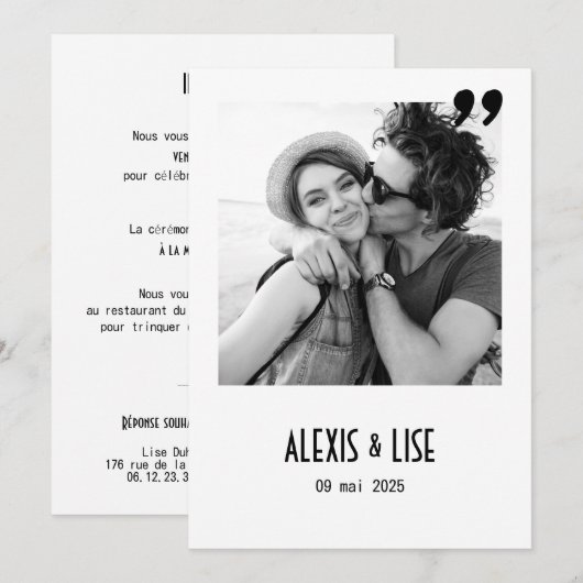 Huwelijksaankondiging Apostrophe Kaart (Voorkant / Achterkant)