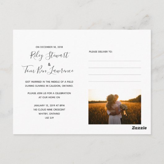 huwelijksaankondiging briefkaart (Achterkant)