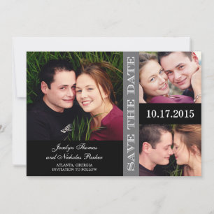 Huwelijksaankondiging Collage Save The Date Kaart 