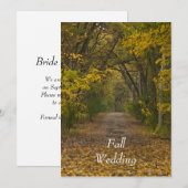 Huwelijksaankondiging Herfst Pad van het Leven Bew Save The Date (Voorkant / Achterkant)