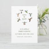 Huwelijksaankondiging Hummingbird Save the Date Kaart (Staand voorkant)
