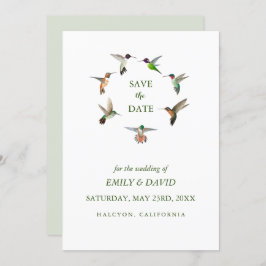 Huwelijksaankondiging Hummingbird Save the Date Kaart