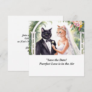 Huwelijksaankondiging katten Opslag datum  Save The Date