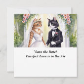 Huwelijksaankondiging katten Opslag datum  Save The Date (Voorkant)
