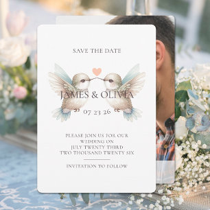 Huwelijksaankondiging Kolibrie Voeg Foto Toe Bewaa Save The Date