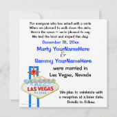 Huwelijksaankondiging Las Vegas-huwelijken  Aankondiging (Achterkant)